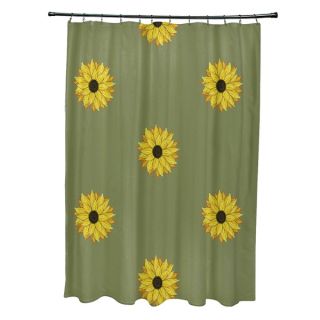 Sunflower Frenzy Flower Print Shower Curtain (71 x 74)