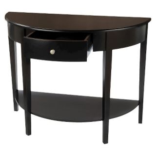 Bay Shore Collection Large Half Moon Console Table with Drawer Black