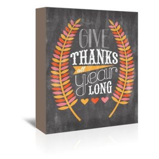 Americanflat Give Thanks Background Flat Textual Art on Wrapped Canvas