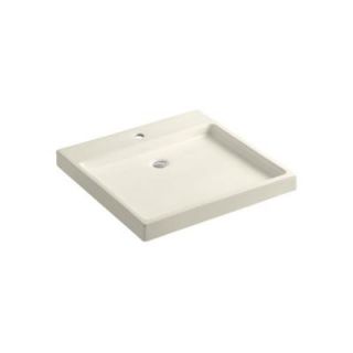KOHLER Purist Wading Pool Above Counter or Wall Mount Ceramic Bathroom Sink in Almond K 2314 1 47
