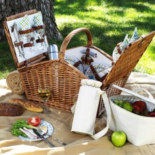 Picnic At Ascot Huntsman Basket for Four with Coffee Set and Blanket
