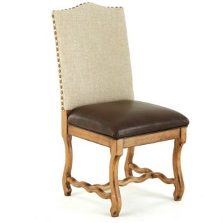 Steve Silver Plymouth 2 Tone Side Dining Chair   Set of 2   Low Sheen Oiled Oak