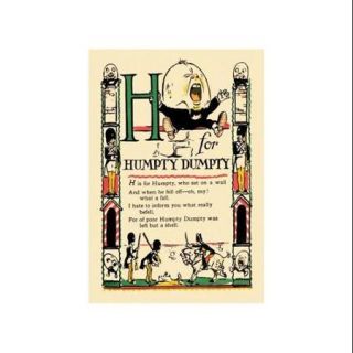 H For Humpty Dumpty Print (Black Framed Poster Print 20x30)