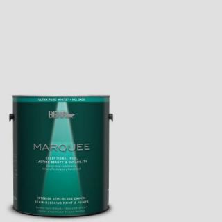 BEHR MARQUEE 1 gal. #MQ3 55 White Lie One Coat Hide Semi Gloss Enamel Interior Paint 345001