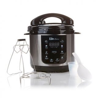 Elite Bistro 9 Function 4qt Electric Pressure Cooker with Rack and Tongs   8034187
