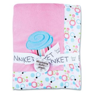 Trend Lab Receiving Blanket   Pink Velour with Cupcake Dot Trim & Velour Cupcake Applique with Embroidery   Baby Blankets