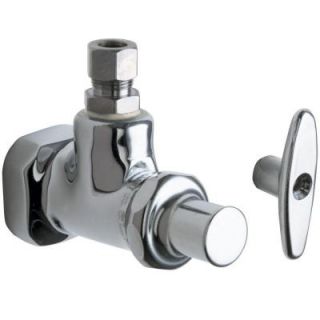 Chicago Faucets 3/8 in. NPT to 3/8 in. Compression Brass Female to Female Angle Stop Fitting with Loose Key 1012 ABCP