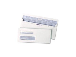 Quality Park 67539 Reveal N Seal Double Window Check Envelope, Self Adhesive, White, 500/Box