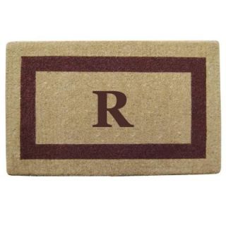 Creative Accents Single Picture Frame Brown 22 in. x 36 in. HeavyDuty Coir Monogrammed R Door Mat 02023R