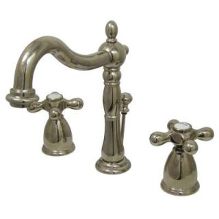 Kingston Brass Victorian 8 in. Widespread 2 Handle Bathroom Faucet in Polished Nickel HKB1976AX