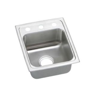 Elkay Pacemaker Top Mount Stainless Steel 15 in. 1 Hole Single Bowl Kitchen Sink PSR15171