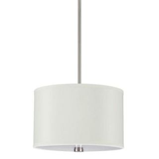 Sea Gull Lighting Dayna Collection 2 Light Brushed Nickel Shade Pendant with Faux Silk Shade 65264 962