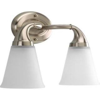 Progress Lighting Lahara Collection 2 Light Brushed Nickel Bath Light P2759 09