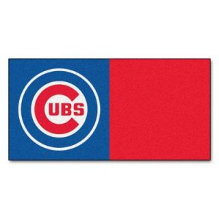 FANMATS MLB   Chicago Cubs Blue and Red Nylon 18 in. x 18 in. Carpet Tile (20 Tiles/Case) 8578