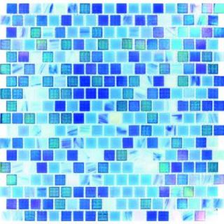 MS International Opaque Blue 12 in. x 12 in. x 4 mm Glass Mesh Mounted Mosaic Wall Tile (20 sq. ft. / case) GLS OPRAIN 15MM