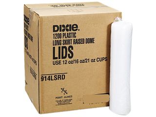 Dixie 914LSRD Plastic Lids Cold Drink Cups, 12  & 16 oz., 1200 Lids/Carton