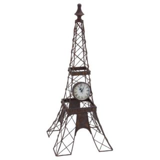 Eiffel Tower Iron Structure Mounted Clock