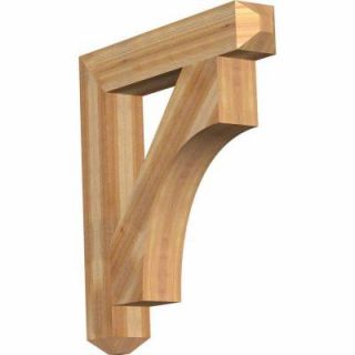 Ekena Millwork 6 in. x 40 in. x 36 in. Western Red Cedar Westlake Craftsman Rough Sawn Bracket BKT06X36X40WTL04RWR