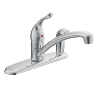 MOEN Chateau Single Handle Standard Kitchen Faucet with Side Sprayer on Deck in Chrome 7434