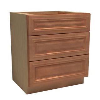 Home Decorators Collection 24x34.5x24 in. Dartmouth Assembled Base Drawer Cabinet with 3 Drawers in Cinnamon BD24 DCN