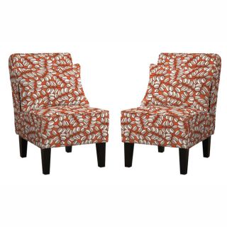 angeloHOME Jules Autumn Orange Twin Leaf Trail Armless Chair Set with