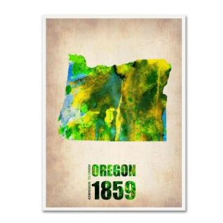 Trademark Fine Art 47 in. x 35 in. Oregon Watercolor Map Canvas Art ALI0127 C3547GG