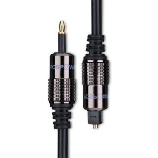 FosPower (3FT) 24K Gold Plated Toslink to Mini Toslink Digital Optical S/PDIF Audio Cable