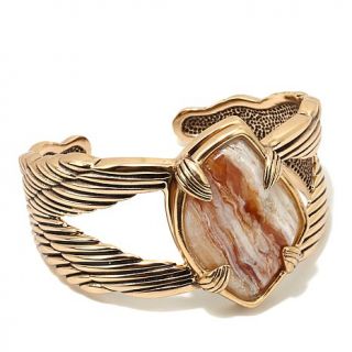 Studio Barse Bronze "Wing" Agatized Opal Cuff Bracelet   7686283