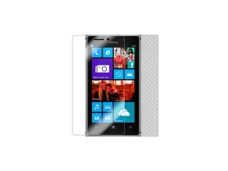 Skinomi® Carbon Fiber Silver Skin Cover+Screen Protector for Nokia Lumia 925