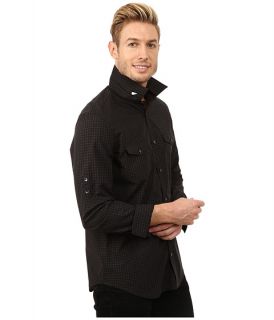 Calvin Klein End On End Check Poplin Roll Sleeve Woven Shirt Black