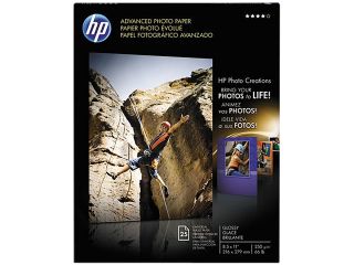Hewlett Packard Q7852AND Advanced Photo Paper, 56 lbs., Glossy, 8 1/2 x 11, 25 Sheets/Pack