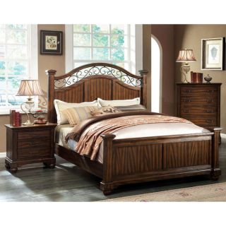 Furniture of America Locklore 2 Piece Antique Dark Oak Bed with