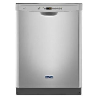 Maytag 47 Decibel Built in Dishwasher with Hard Food Disposer with Stainless Steel Tub (Monochromatic Stainless Steel) (Common 24 in; Actual 23.875 in) ENERGY STAR