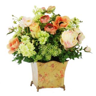 English Rose Mixed Bouquet in Cache Pot by Winward Designs