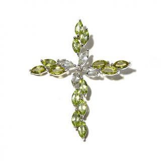 Colleen Lopez "Let Your Light Shine" Marquise Gemstone Sterling Silver Cross Pe   7876299