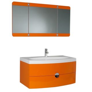 Fresca Energia Orange Modern Bathroom Vanity w/ Three Panel Folding