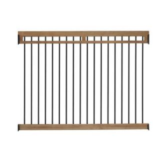 4.5 ft. H x 6 ft. W Cedar Tone Colored Pressure Treated Pine Pool Fence Kit with Aluminum Pickets 188511