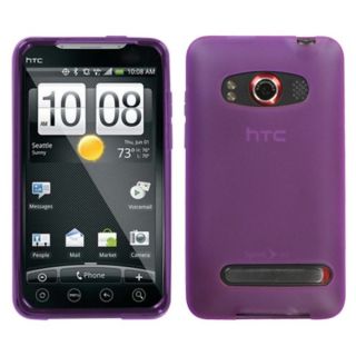 INSTEN Semi transparent Purple Candy Skin Phone Case Cover for HTC EVO