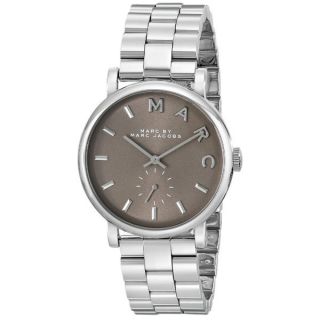 Marc Jacobs Womens MBM3329 Baker Round Silvertone Stainless Steel