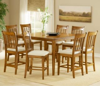 Hillsdale Bayberry/Glenmary 9 Piece Rectangle Counter Height Dining Set with Leaf Oak   Dining Table Sets