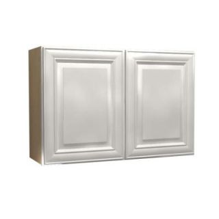 Home Decorators Collection 36x12x12 in. Brookfield Assembled Wall Cabinet with 2 Doors in Pacific White W3612 BPW