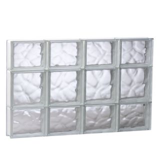 REDI2SET Wavy Glass Pattern Frameless Replacement Glass Block Window (Rough Opening 31.5 in x 19.75 in; Actual 31 in x 19.25 in)
