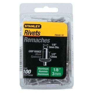 Stanley 1/8 in. x 1/2 in. Aluminum Rivets 100 Pack PAA48 1B