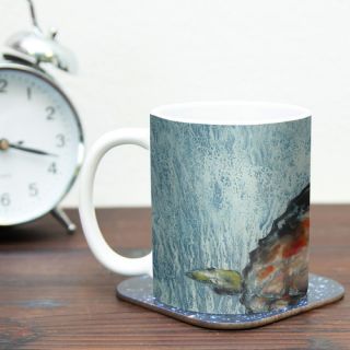KESS InHouse Home Bound by Josh Serafin 11 oz. Blue Ceramic Coffee Mug