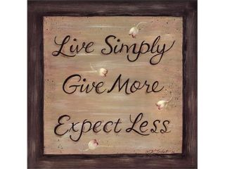 Live Simply  Give More  Expect Less Poster Print by Karen Tribett (12 x 12)