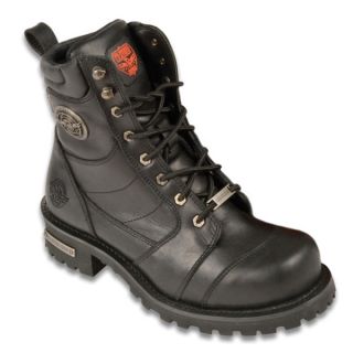 Milwaukee Mens Premium Leather Black Boots with Lacing   17415388