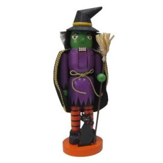 Home Accents Holiday 15 in. H Wooden Witch Nutcracker 15896021B