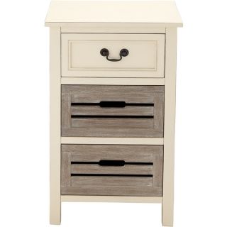 Casa Cortes Nantucket 3 drawer Solid Wood Two tone Night Stand