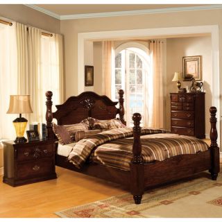 Furniture of America Weston Traditional 2 piece Glossy Dark Pine