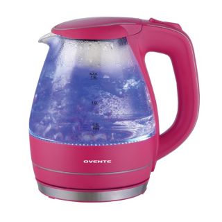 Ovente KG83W White 1.5 liter Glass Electric Kettle